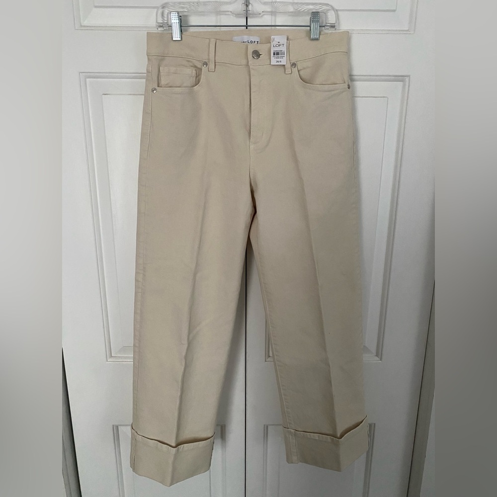 Ann Taylor Loft The Wide Leg Crop Pant - Popcorn - Size 6